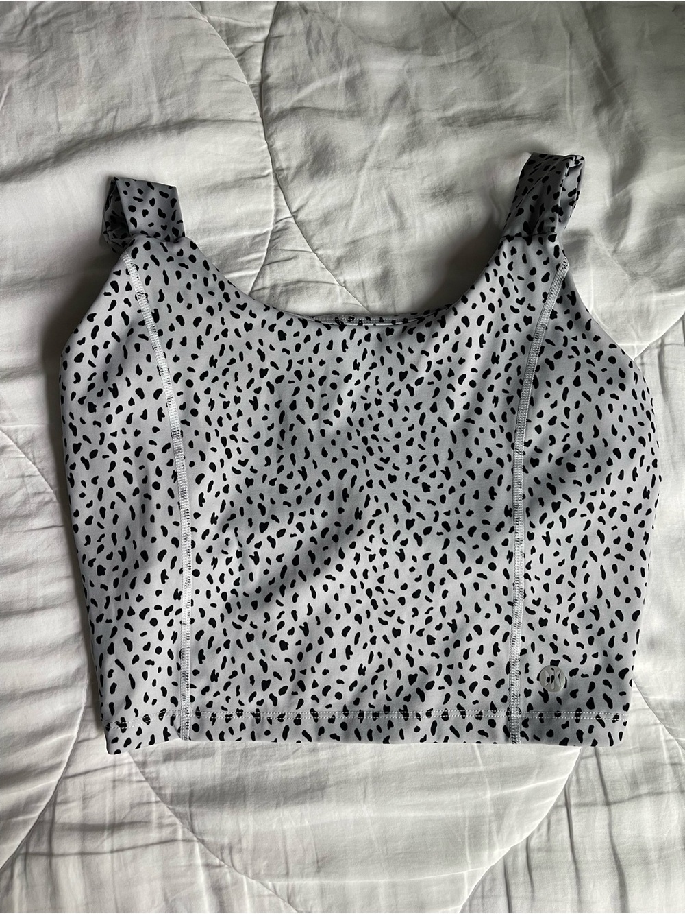 White Speckle Square-Neck Crop Tank Top - Women